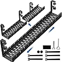 No Drilling Extendable Under Desk Cable Management, Metal Cable Management Tray Under Desk with Clamp, Retractable Power Strip Cord Holder for Wire