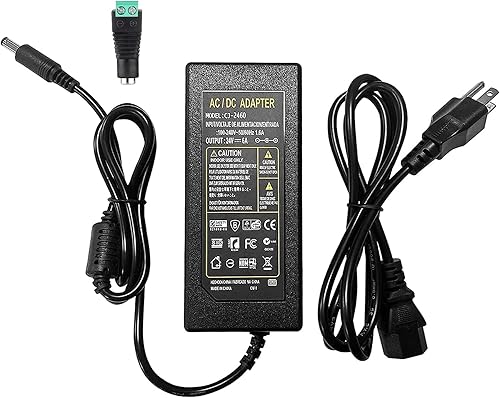 Auplf 24V 6A 144W AC Power Supply Adapter, 100-240V AC to DC, 5.5mm x 2.1mm DC Plug, for LED Strip Lights, CCTV Cameras, Other 24V Devices
