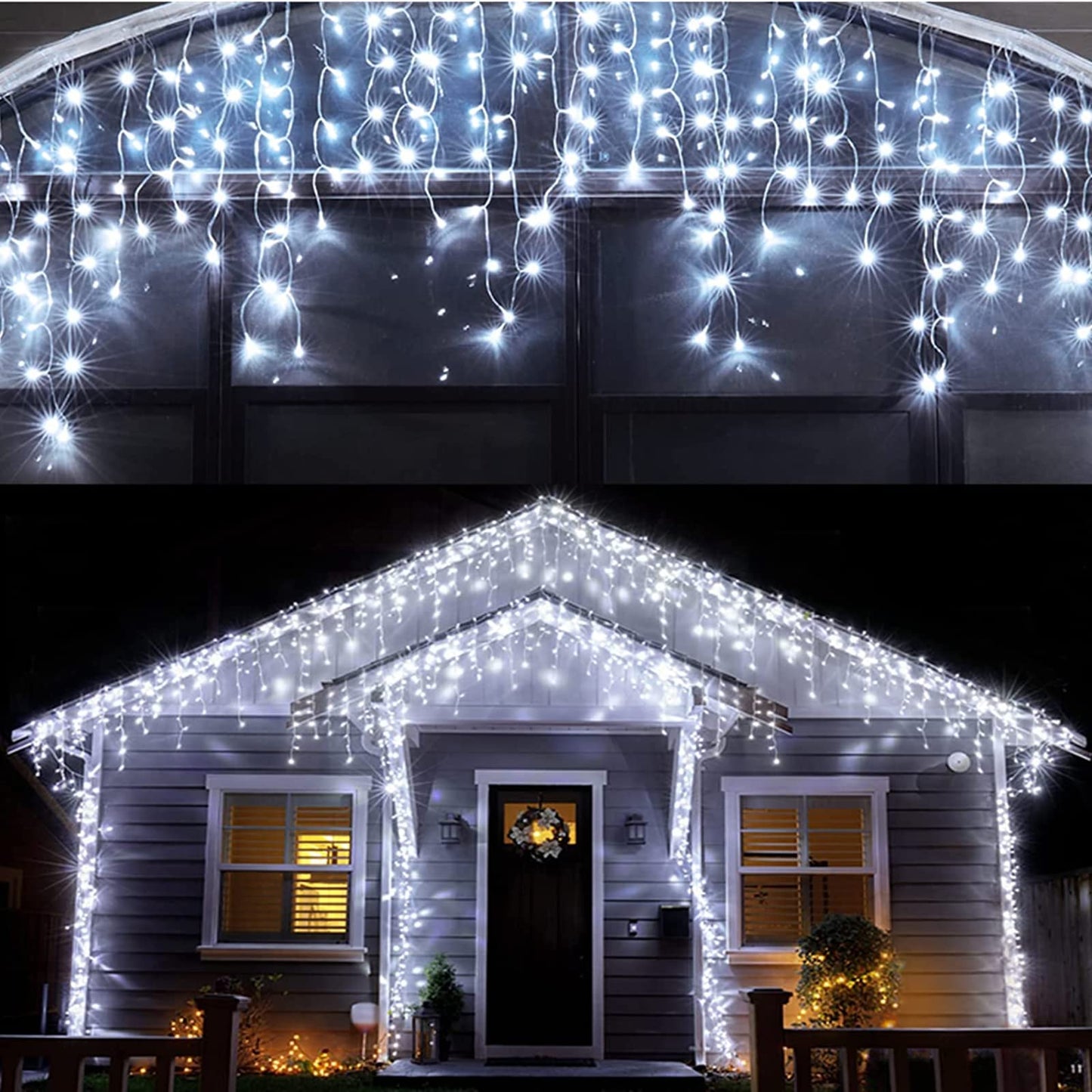 Led Christmas Lights Outdoor Christmas Decorations Hanging Light 400LED 8 Modes 75 Drops, Waterproof Outdoor Indoor Fairy Christmas Lights for Party