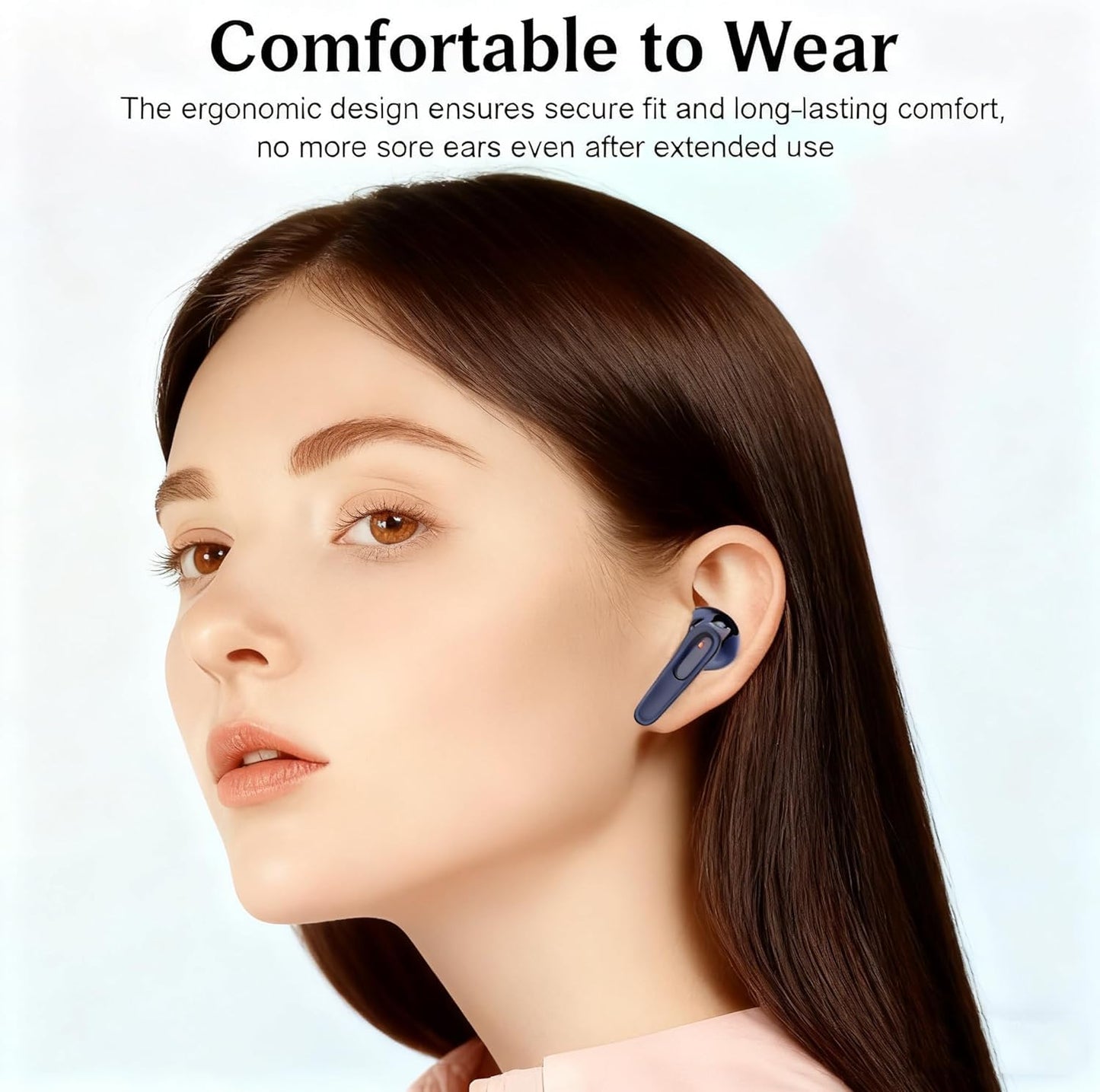 MWRPCRDN Wireless Earbuds Bluetooth Headphones 50H Playback Touch Control Noise Cancellation LED Power Display Charging Case IPX7 Waterproof Earphones
