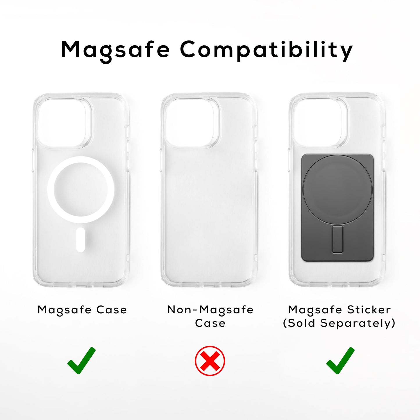 FANTOM M MagSafe® Wallet Compatible with iPhone 12/13/14/15/16 Mini/Plus/Pro/Max and MagSafe Accessories, RFID Aluminum Card Holder, Aluminum Black