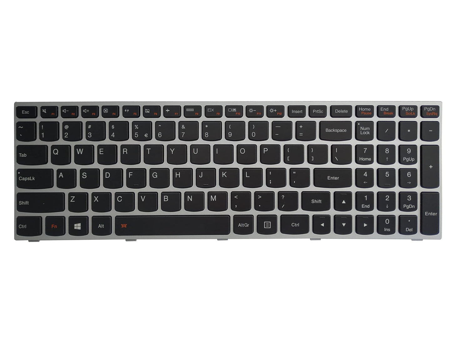 Replacement Keyboard Compatible for Lenovo IdeaPad G50-30 G50-45 G50-70 G50-80 G70-35 G70-70 G70-80 G50-70M US Layout with Backlit Frame (Silver)