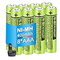 EOCIK BK-40AAABU 8 Pack NI-MH AAA Rechargeable Battery for Panasonic 1.2V 400mAh Rechargeable AAA Batteries for Cordless Phones,Remote Controls