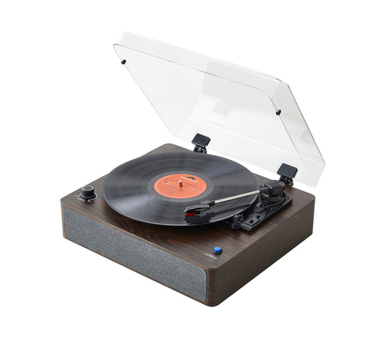 Auspicium Turntables Belt-Drive Record Player with Turntable Built-in Speakers for Vinyl Records,Vintage Record Player Support 33&45 RPM with Advanced