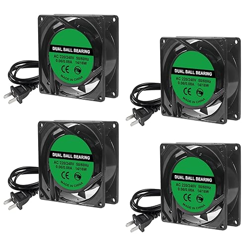 D-FLIFE 4pcs 8025 Cooling Fan 80x80x25mm DC 12V Cooler Brushless XH2.54 2Pin for DIY PC Computer Case - EC Industrial 80mm 25mm