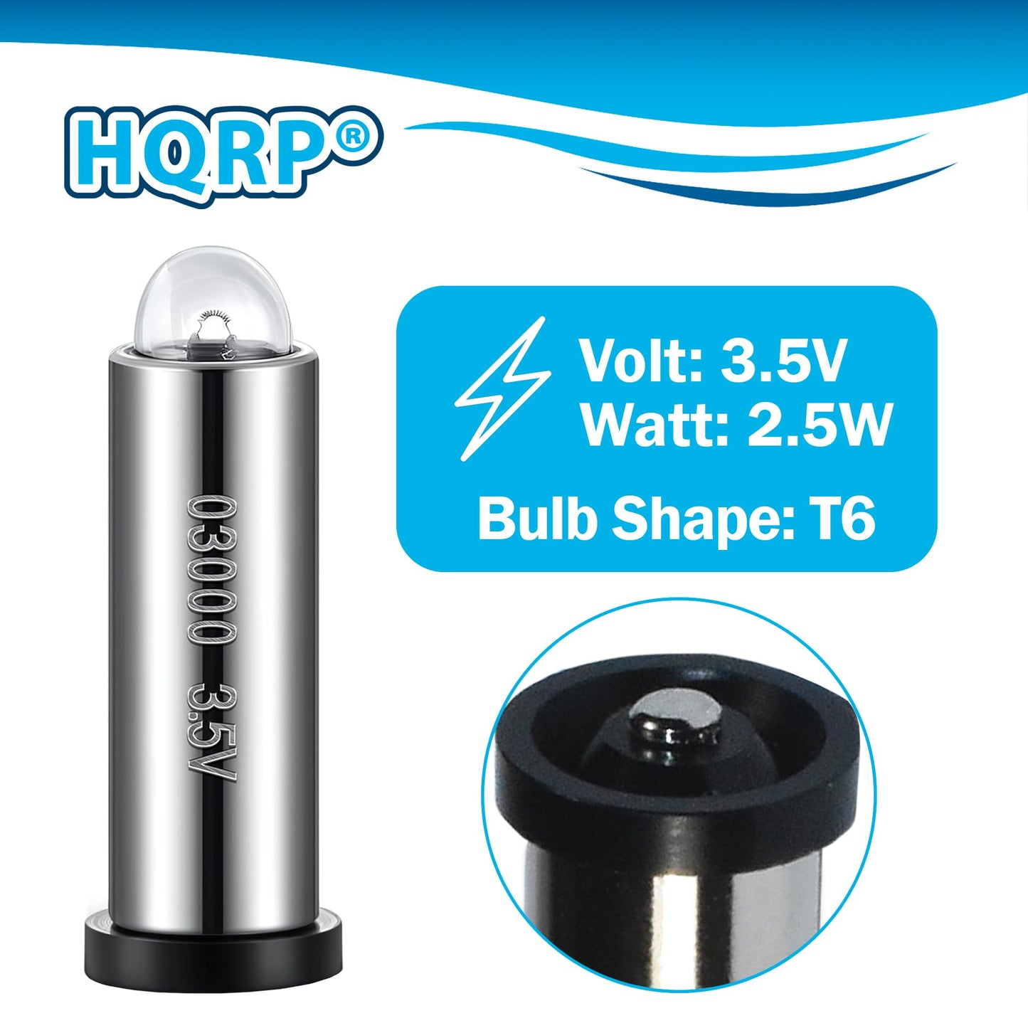 HQRP 2-Pack Lamp Bulb Compatible with Welch Allyn WA-03000 WA03000 03000 WA3000 3000 WA-03000-U WA03000-U WA-03000U WA3000-U 03000-U 3000U 03000-U