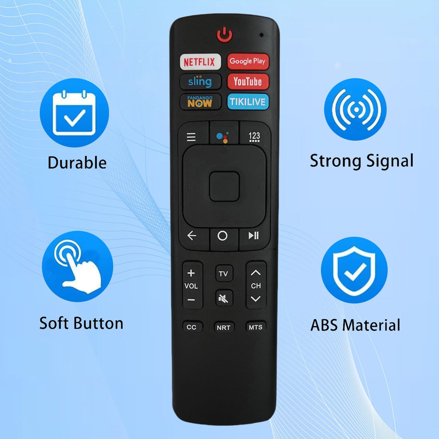 Replacement Remote Control ERF3A69 Compatible for Sharp/Hisense Android Smart TV sub ERF3A69S ERF3A69 ERF3B69S ERF3B69 ERF3R69H ERF3I69H ERF3N69H
