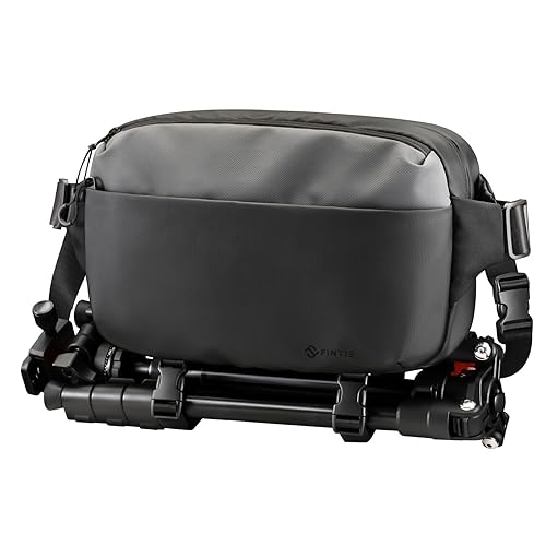 FINTIE Camera Sling Bag for DSLR/SLR/Mirrorless, Waterproof Crossbody Camera Case with Tripod Holder for Canon R50/R100/Sony A6400/Nikon Z6 III