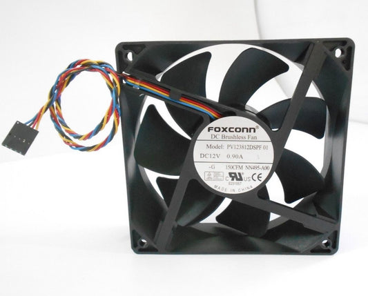 FOXCONN DC Brushless Fan PV123812DSPF 01 P/N NN495 120mm x 38mm, 0.90 A, 12 V, 150 CFM, 4 wire, 5-pin connector
