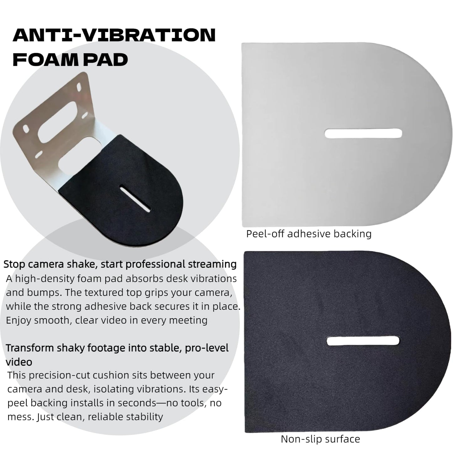 Jinwelry Upgraded PTZ Camera Wall Mount with Anti-Shake Foam Pad - Super Strong Metal Bracket, Compatible with AVIPAS, SMTAV, AVKANS & Most PTZ