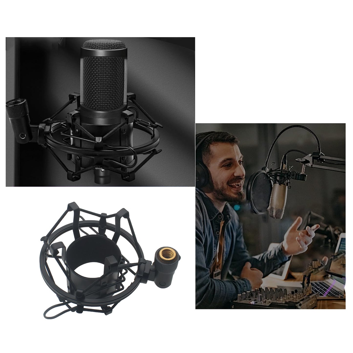 SYCZIOHU Universal Aluminum Alloy Mic Stand Shock Mount for 45-50mm Microphone