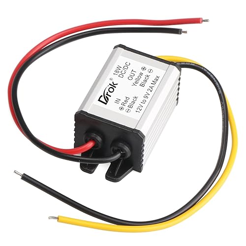 DROK 12V to 9V 2A 18W DC-DC Buck Power Converter Voltage Regulator Transformer Voltage Step Down Power Supply Module Waterproof