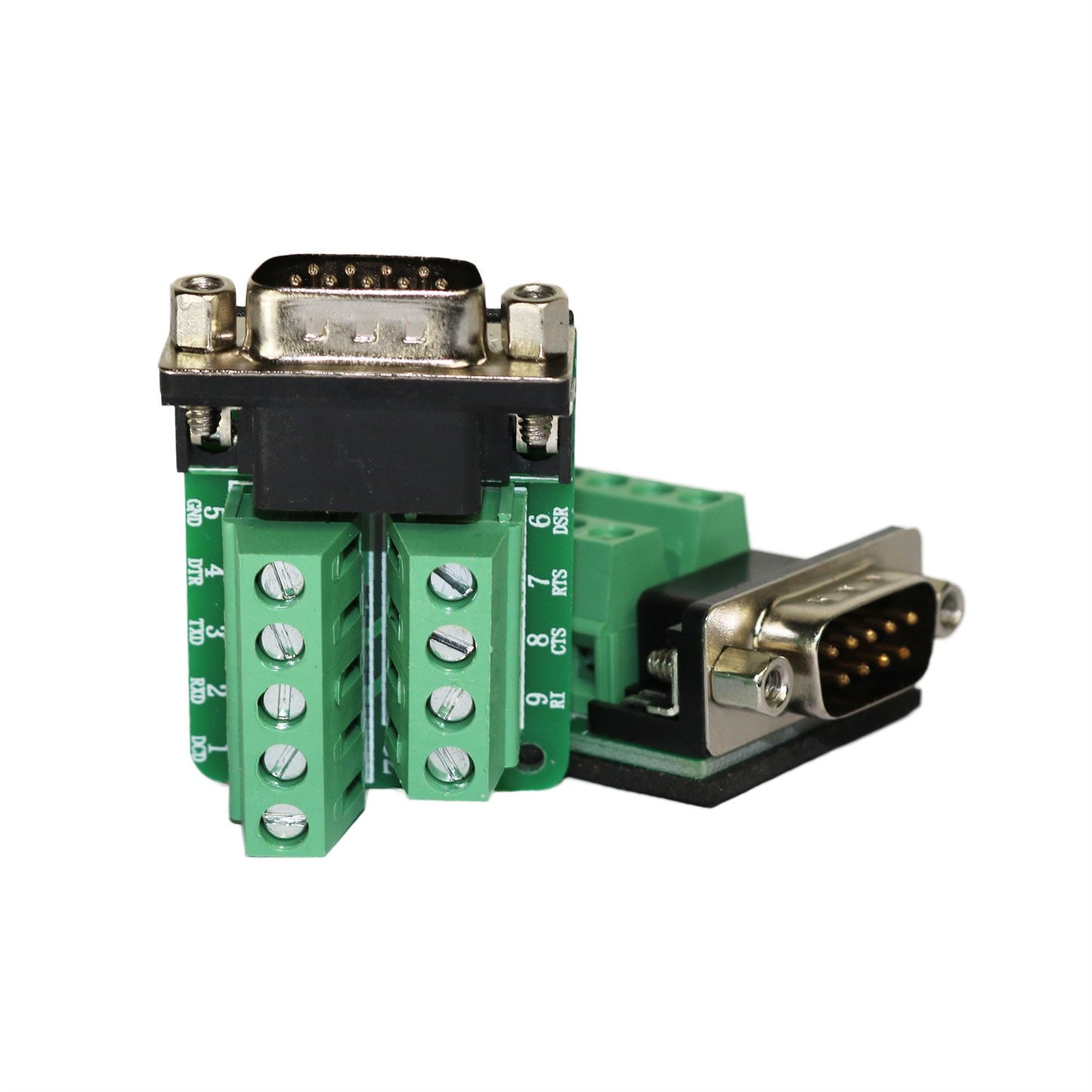 DB9 Breakout Connector Male, RS232 Serial 9 Pin Connector Db9 Terminal (Pack of 2)