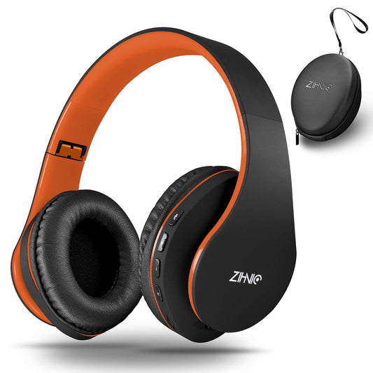 ZIHNIC Bluetooth Headphones Over-Ear, Foldable Wireless and Wired Stereo Headset Micro SD/TF, FM for Cell Phone,PC,Soft Earmuffs &Light Weight…