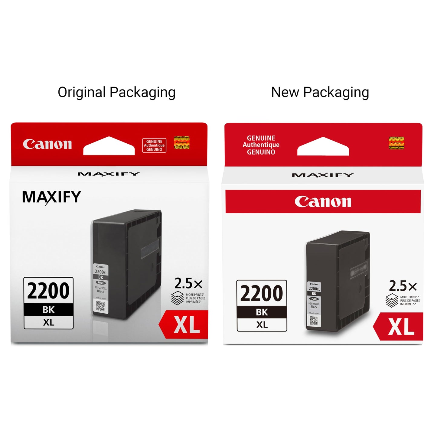 Canon PGI-2200XL Genuine Pigment Black Ink Tank, Compatible with IB4120, MB5420, MB5120, IB4020, MB5020, and MB5320 (Optional) Printers