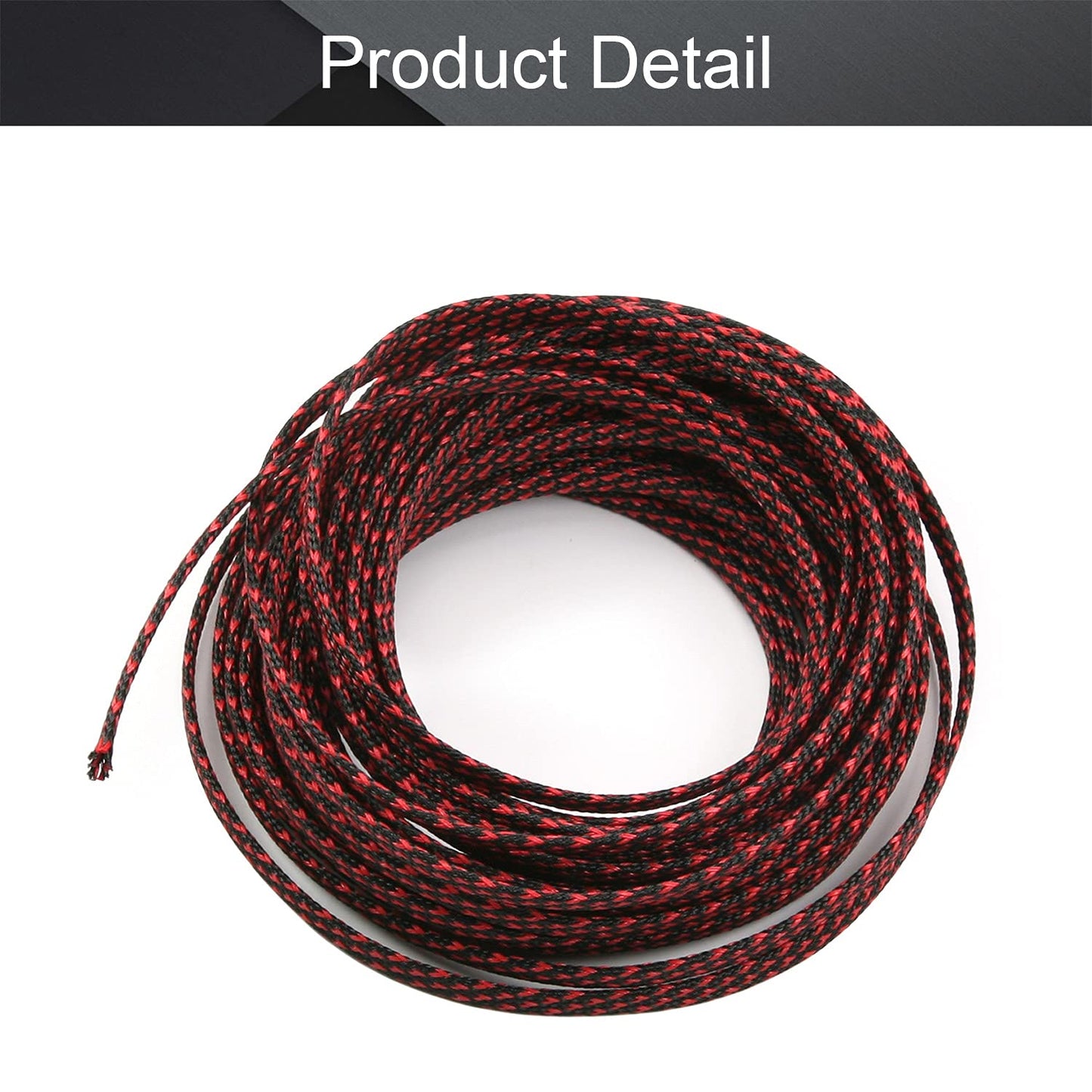 Othmro Length 10m/32.8ft Width 6mm/0.24in PET Expandable Braid Cable Sleeving Flexible Wire Mesh Sleeve Black Red from Pets Chewing