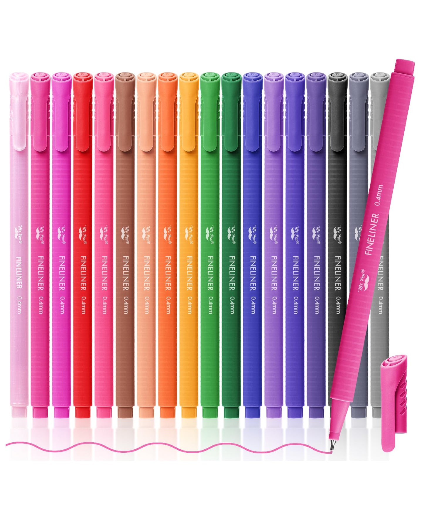 Mr. Pen- Colored Fineliner Pens, 18 Pack, 0.4mm