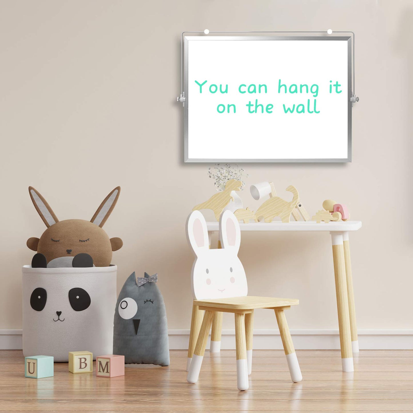 Double-Sided Magnetic Dry Erase White Board with Stand, 16x12 Inches