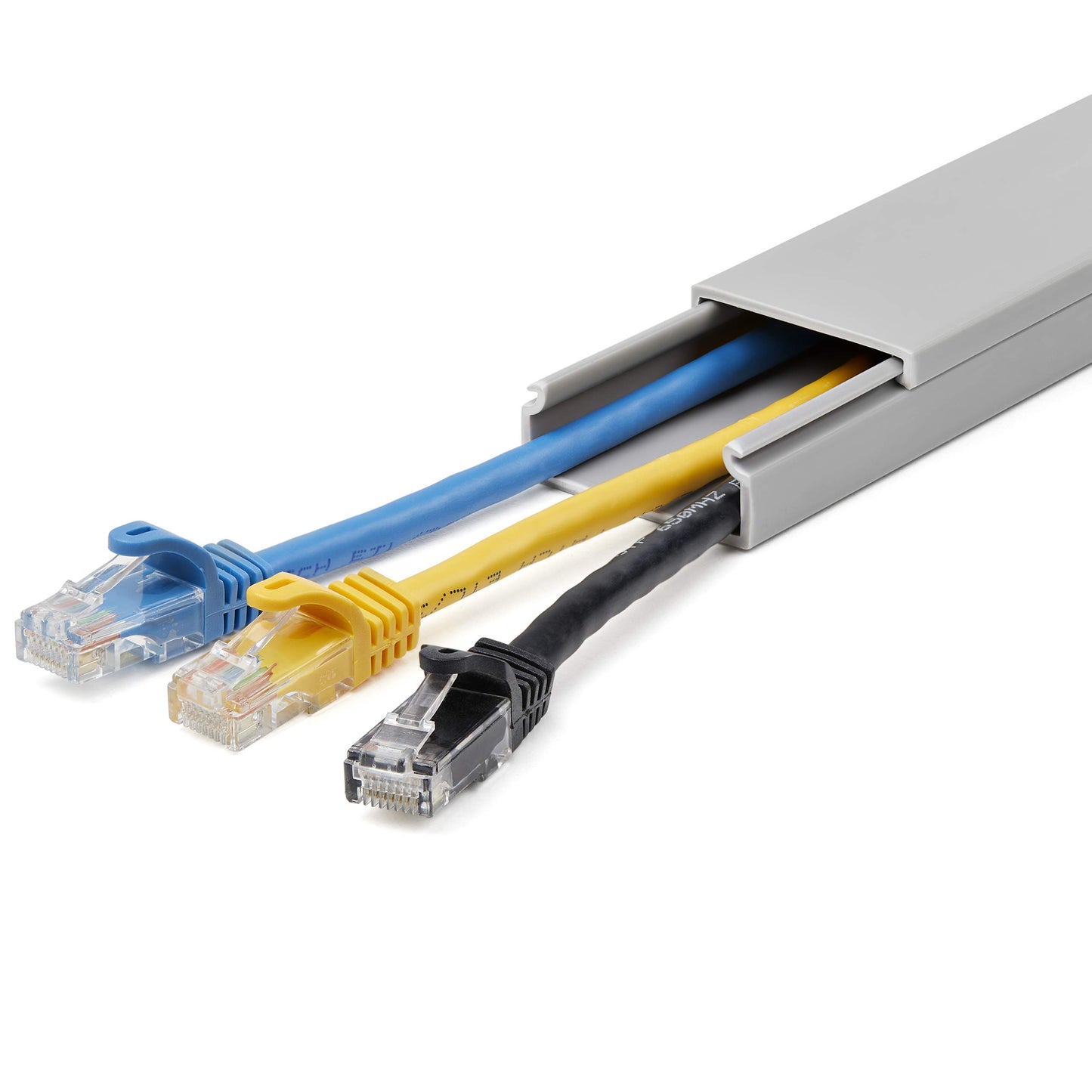StarTech.com Solid Cable Management Raceway with Cover, 1-1/2"(38mm)W x 5/8"(16mm)H - 6.5ft(2m) length, Single Channel PVC Network/Power Cord
