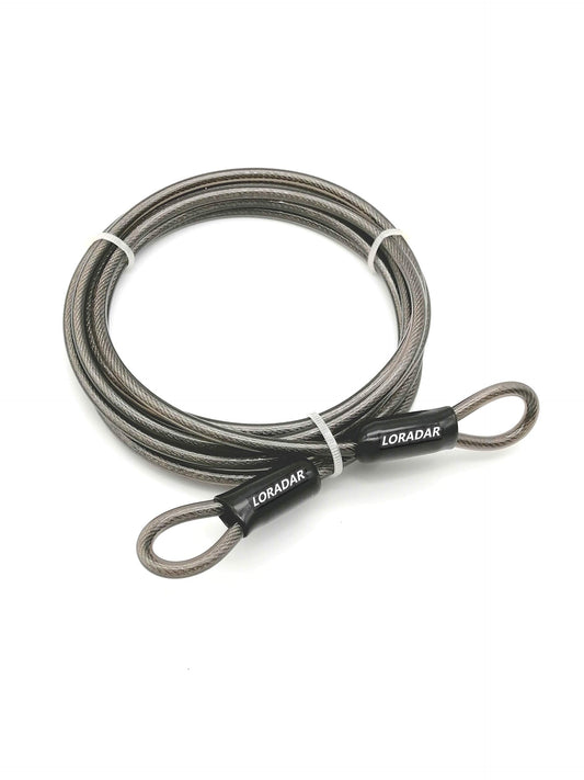 LORADAR 4mm Thick?5/32"? 7FT Thin Security Braided Coated Cable Anti-Lost Steel Cable Luggage Lock Double Loop Steel Cable (7FT)