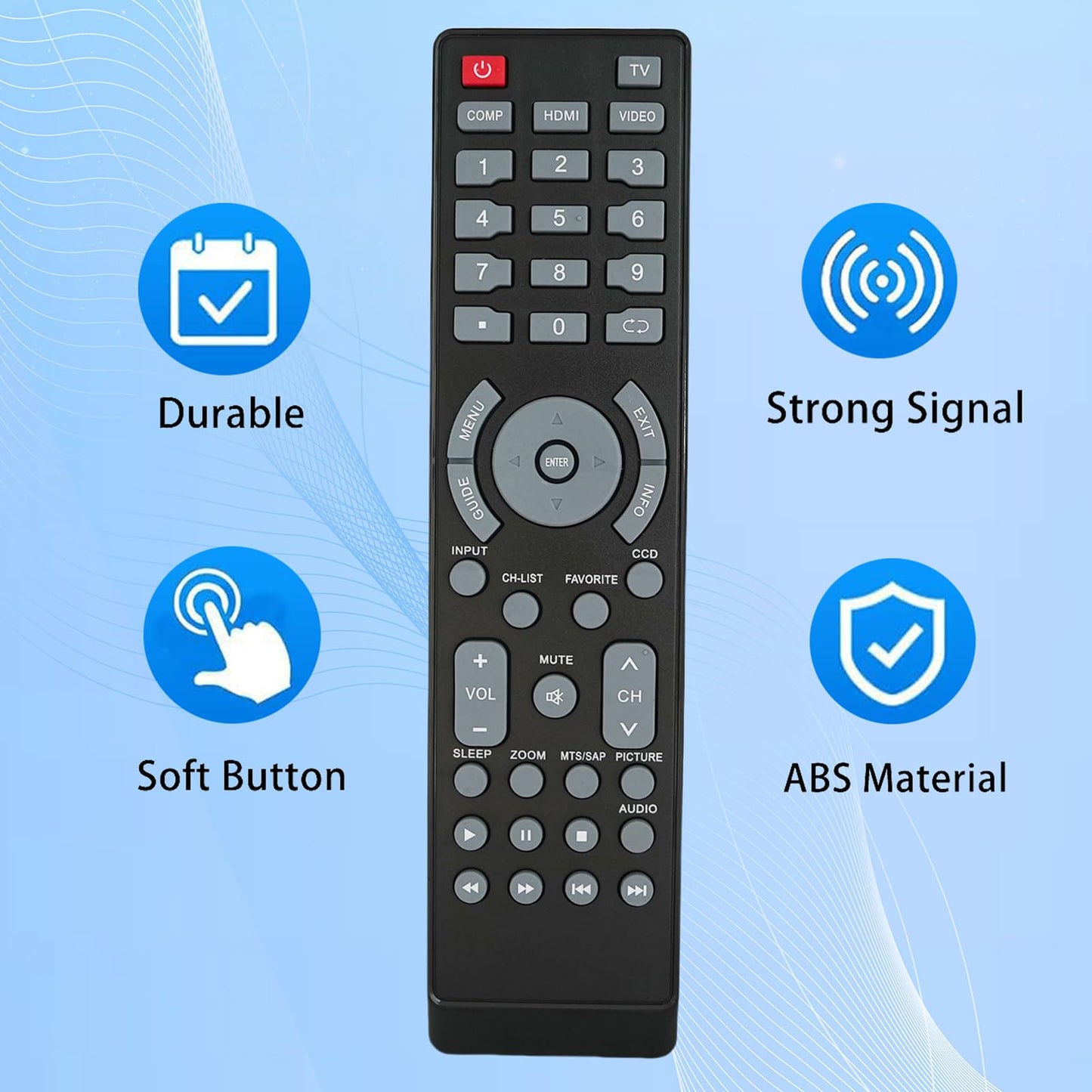 Replacement Remote Control fit for Insignia NS-24L120A13 NS-32L120A13 NS-32D120A13 NS19E720A12 NS-RC01A-12 NS-F27TV NS-L22X-10A NS19E720A12A LCD LED