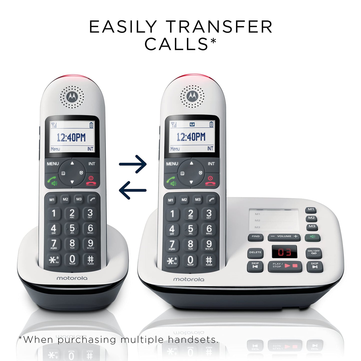 Motorola CD5011 Cordless Phone with Answering Machine and 1 Handset | DECT 6.0, Big Buttons, Large Backlit Display, Audio Assist Volume Boost, Call