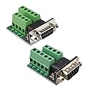Futheda DB9 Male and DB9 Female D-SUB Breakout Board Adapter Plate 9 Pin Connector RS232 Serial to Terminal Board Signal Module Solder-Free with Nut