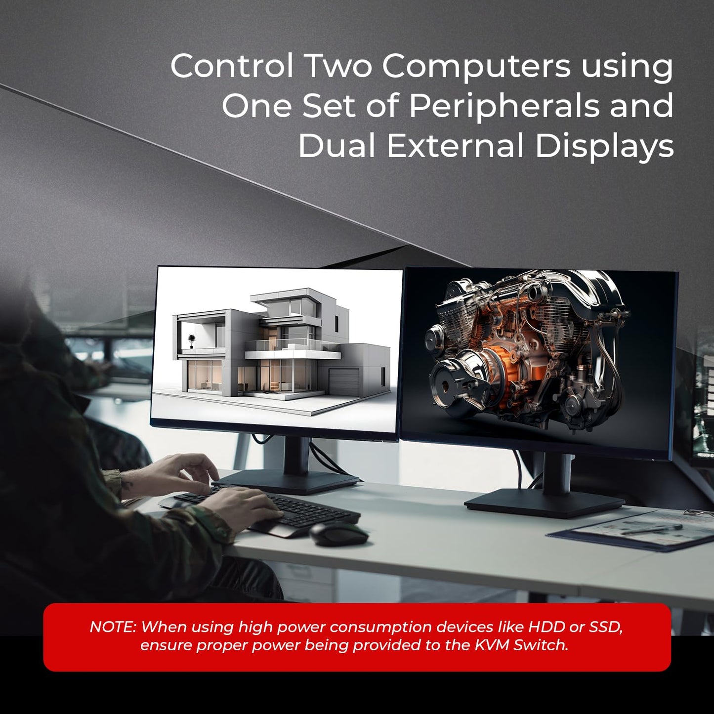 OREI 2x1 8K Dual HDMI & USB-C KVM Switch, 3X Port USB-A, 1x USB-C Share Multiple Devices, Laptops, PC, on Two Display Monitor, Keyboard Control