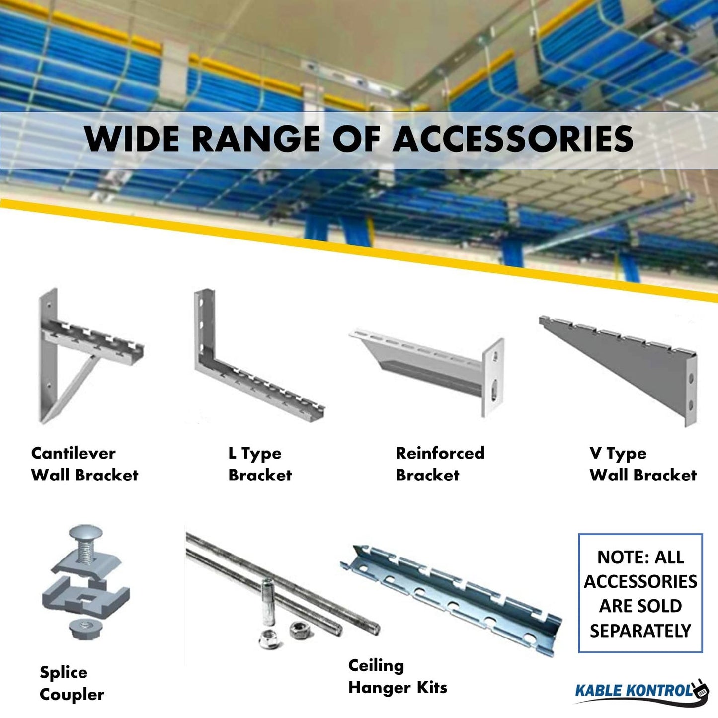 Kable Kontrol Splice Coupler, Splice Connection Hardware, Wire Mesh Tray Cable Management Rack Cords Organizer, Zinc Plated Steel NEC Approved for
