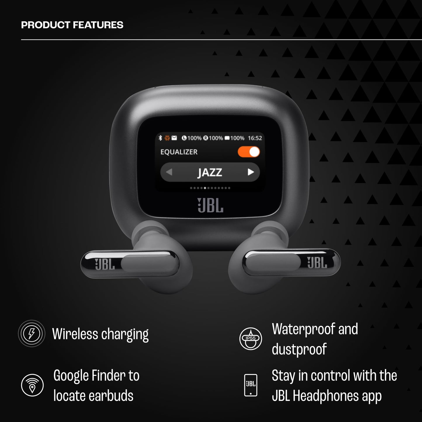 JBL Live Beam 3 - True Wireless Noise-Cancelling Closed-Stick Earbuds - (Black) (Renewed)