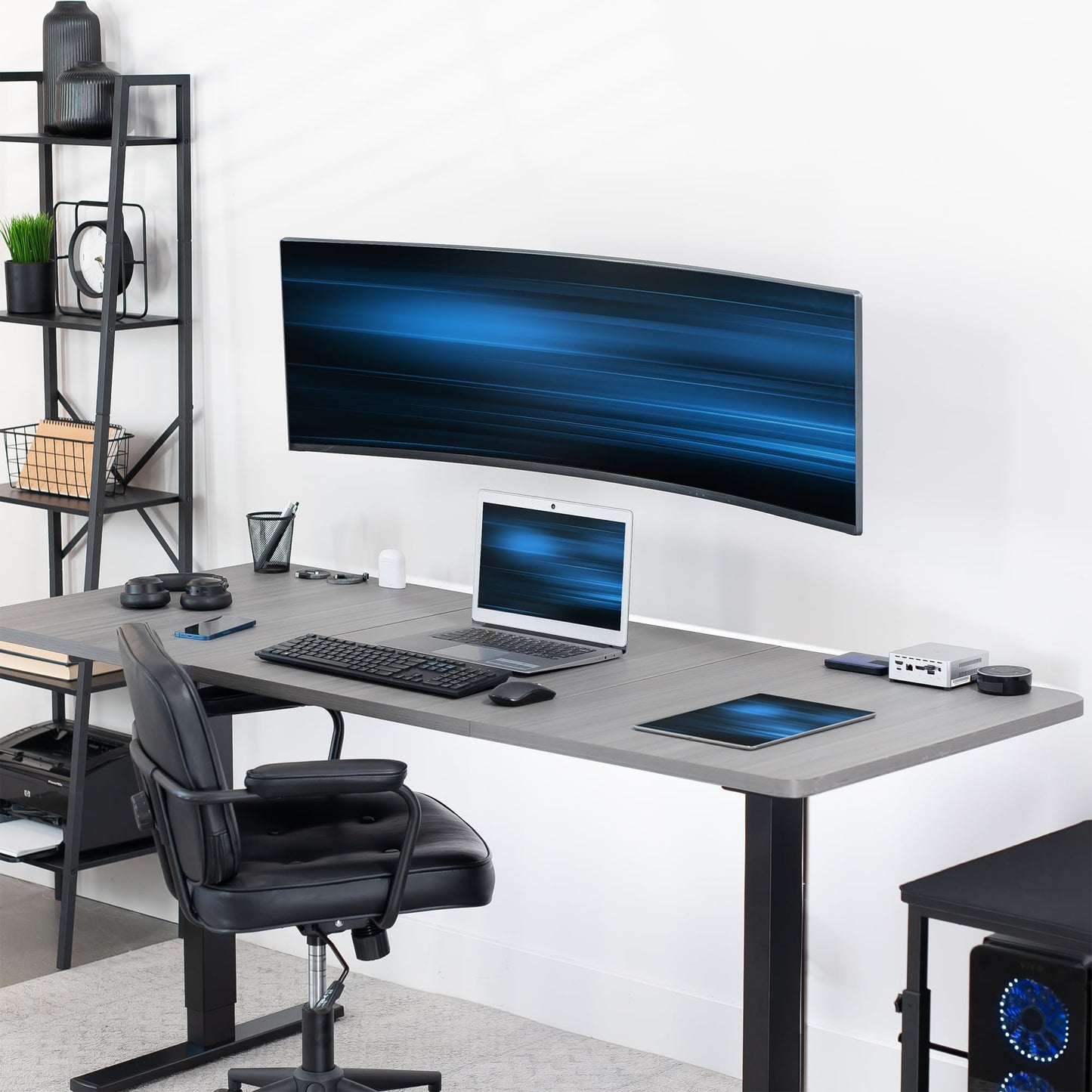 VIVO Single Ultrawide Monitor Wall Mount for Up to 49 inch Screens, Articulating and Height Adjustable, Holds Ultra Wides Up to 44 lbs, Black