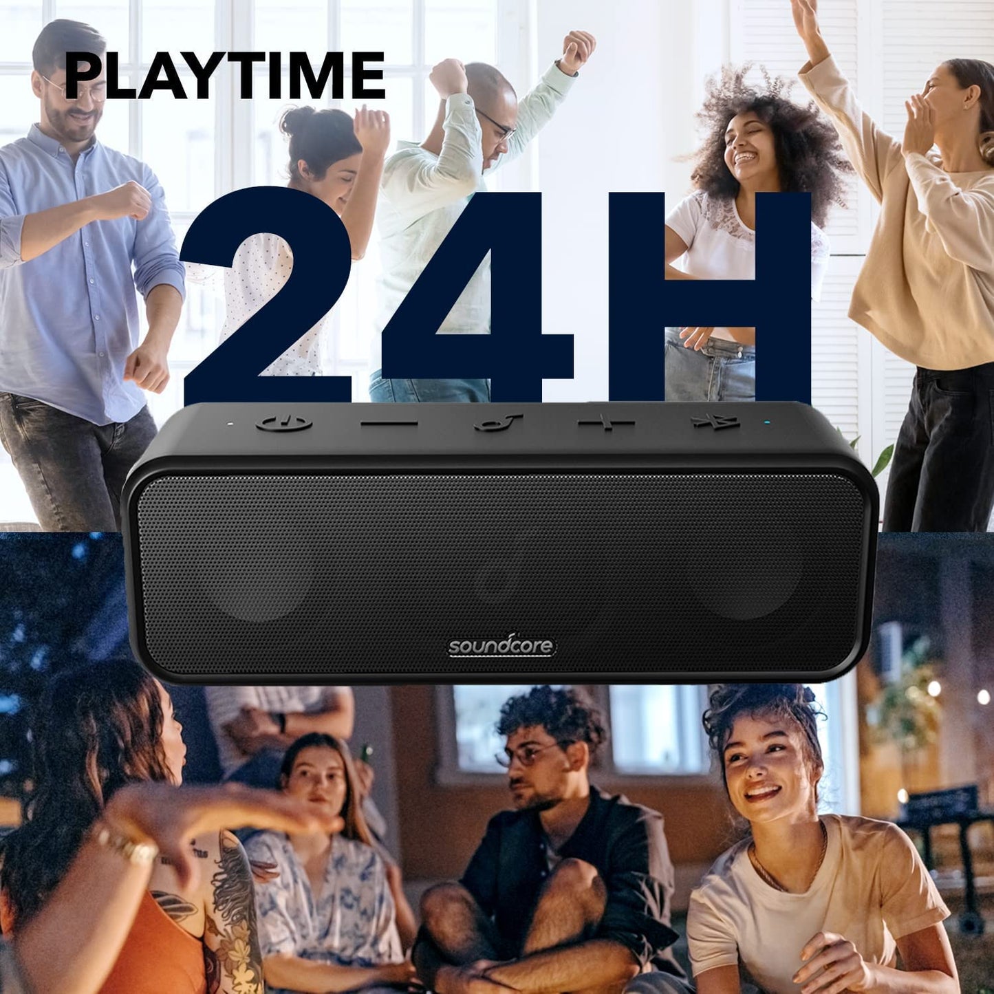 Soundcore Anker 3 Portable Bluetooth Speaker - Wireless, IPX7 Waterproof, 24H Playtime, Pure Titanium Diaphragm Drivers, PartyCast, BassUp, Custom EQ