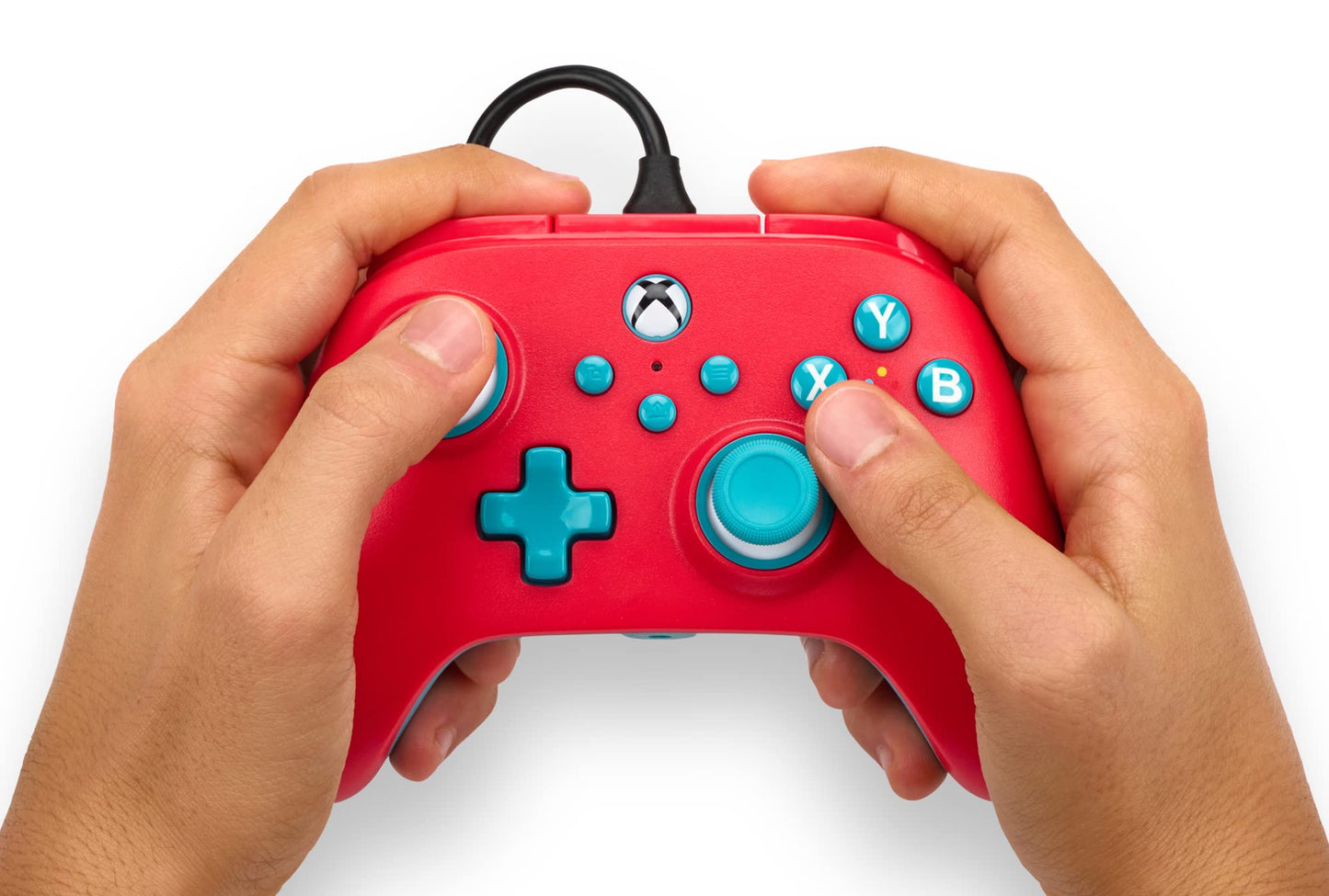PowerA Nano Enhanced Wired Controller for Xbox Series X|S - Red Sky, portable, compact, gamepad, wired video game controller, gaming controller, works