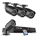 PANOOB 4K Security Camera System PoE, 4X 8MP Wired Home Bullet IP PoE Cameras with Mic, AI Human Vehicle Detection, 100ft IR Night Vision, 4K 8