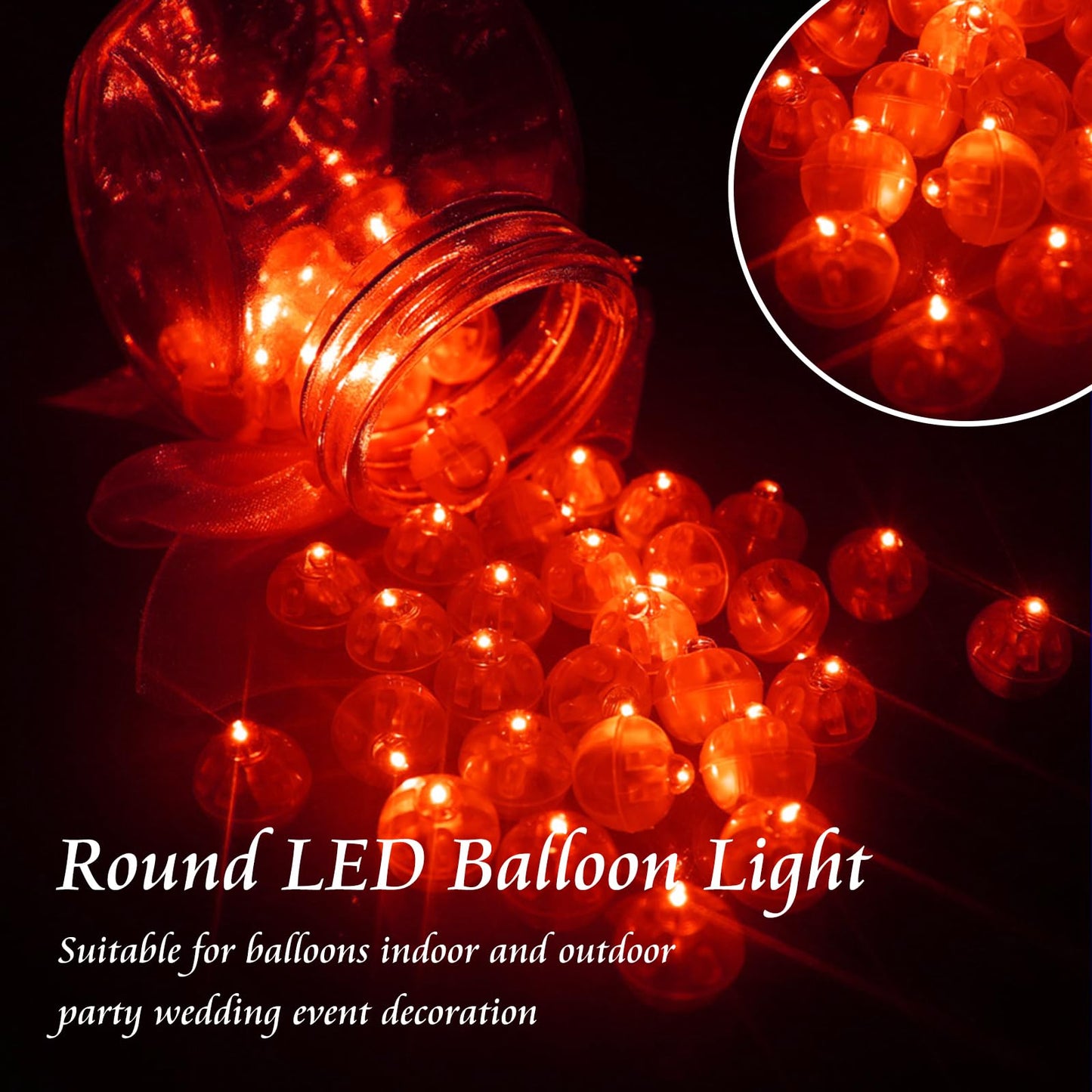 chzk 100pcs Balloon Lights Mini LED Lights Round Long Standby Time Multicolor Ball Light Paper Lantern Balloons Lights for Birthday Party Christmas