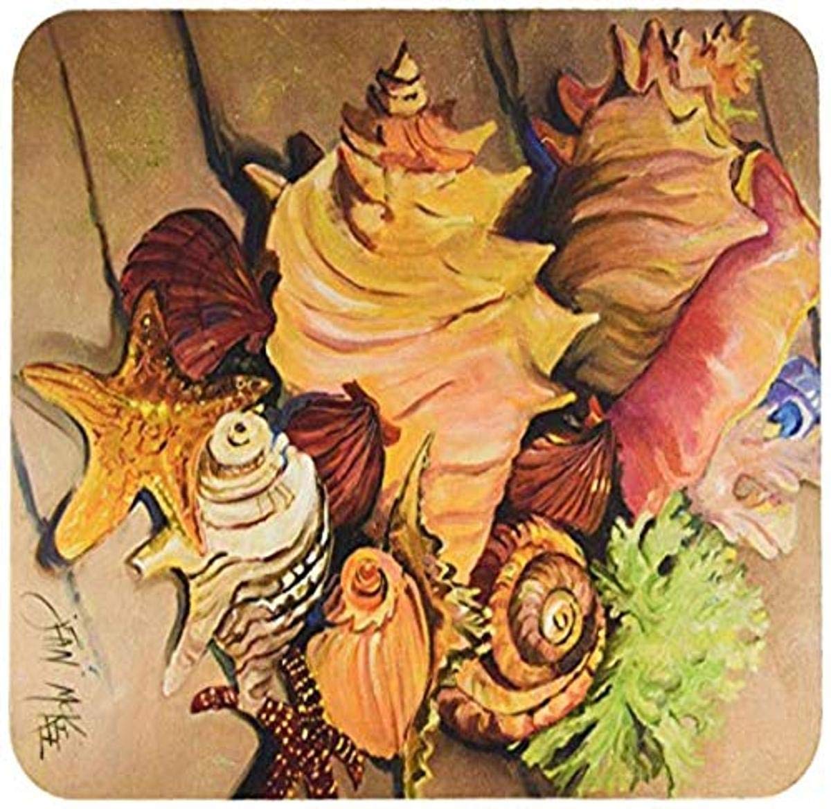 Caroline's Treasures JMK1188MP Shells Mouse Pad, Hot Pad or Trivet for Home Office Gaming Working Computers Laptop Mouse Mat,Washable Large Mousepad
