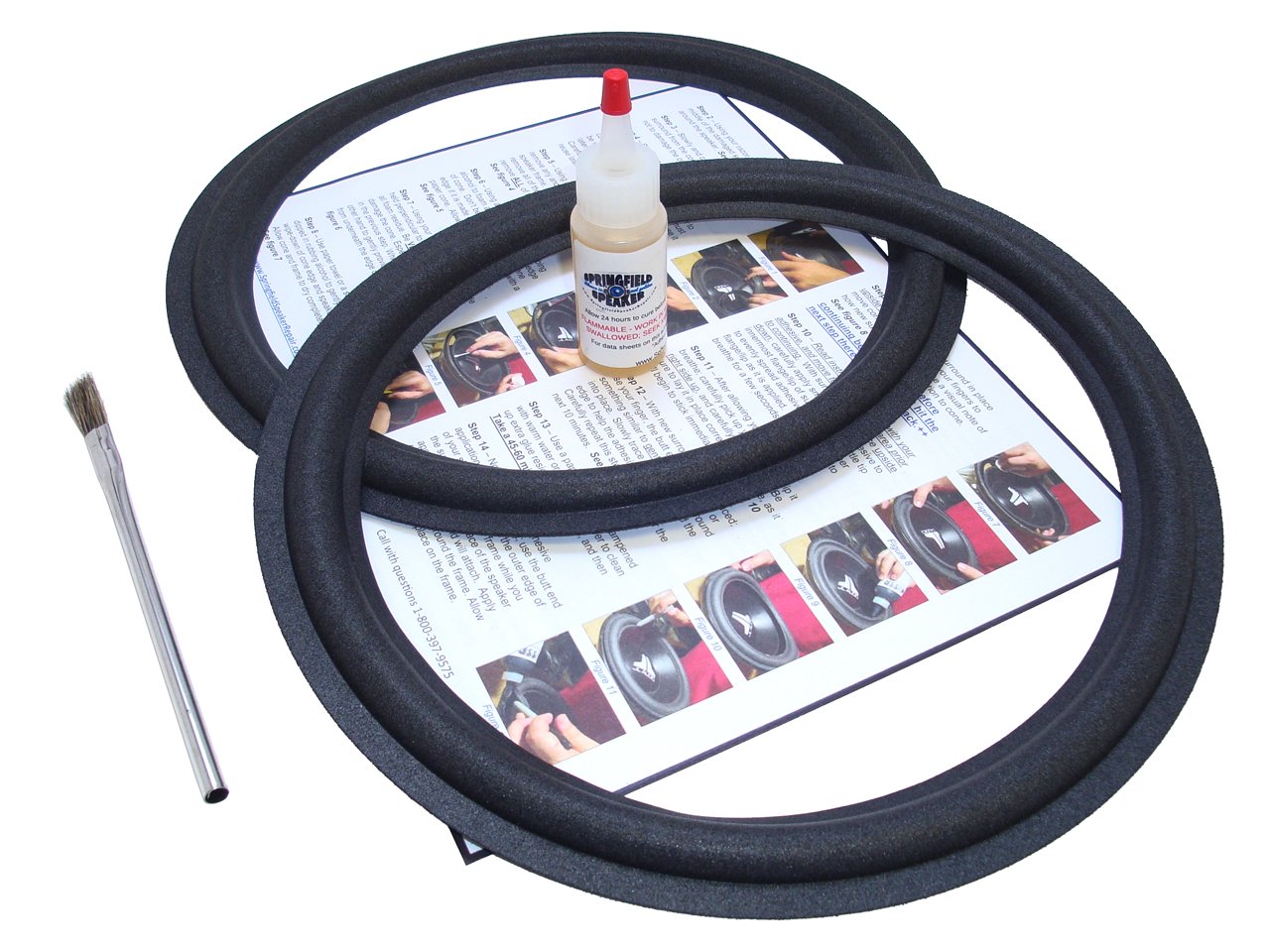 Infinity 12" SM120 Speaker Foam Surround Edge Repair Kit - 2 Speaker Kit - Compatible with Infinity SM-120, SM-122, SM-125, Many More