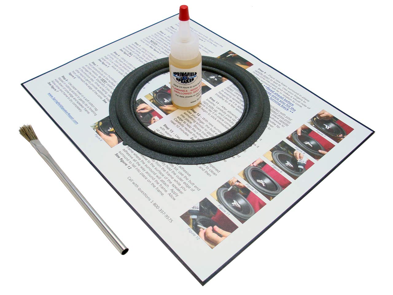 Springfield Speaker 6" Single Subwoofer Foam Surround Edge Repair Kit - 1 Speaker Kit - Compatible with BMW Z3 Rear Subwoofer (Harman Kardon), 280 00