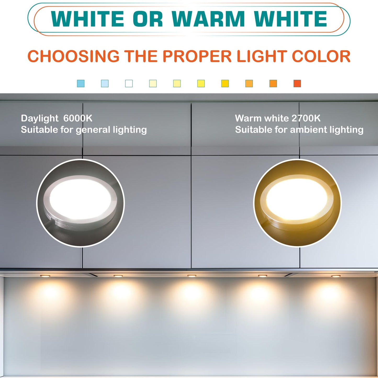 Lvyinyin Display Cases Lighting Kit, Linkable Round LED Under Cabinet Puck Lights, 0.3 Inch Low Profile Aluminum Lamp Shell, Touch Dimmable