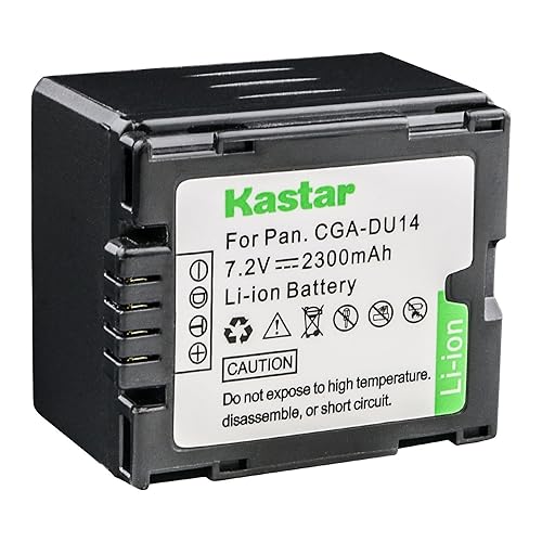 Kastar CGA-DU14 Battery (1-Pack) Replacement for Panasonic CGA-DU14 CGA-DU21 VBD140 VBD210 NV-GS508 MX500 PV-GS500 SDR-H280 VDR-D400 M75 M95 M250