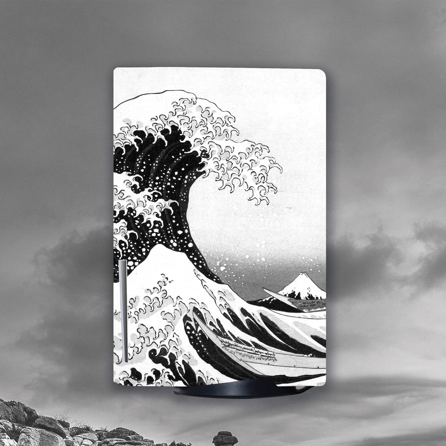 BelugaDesign PS5 Wave Japanese Skin | Painting Great Kanagawa Vinyl Cover Wrap Sticker Full Set Console Controller | Compatible with Sony PlayStation
