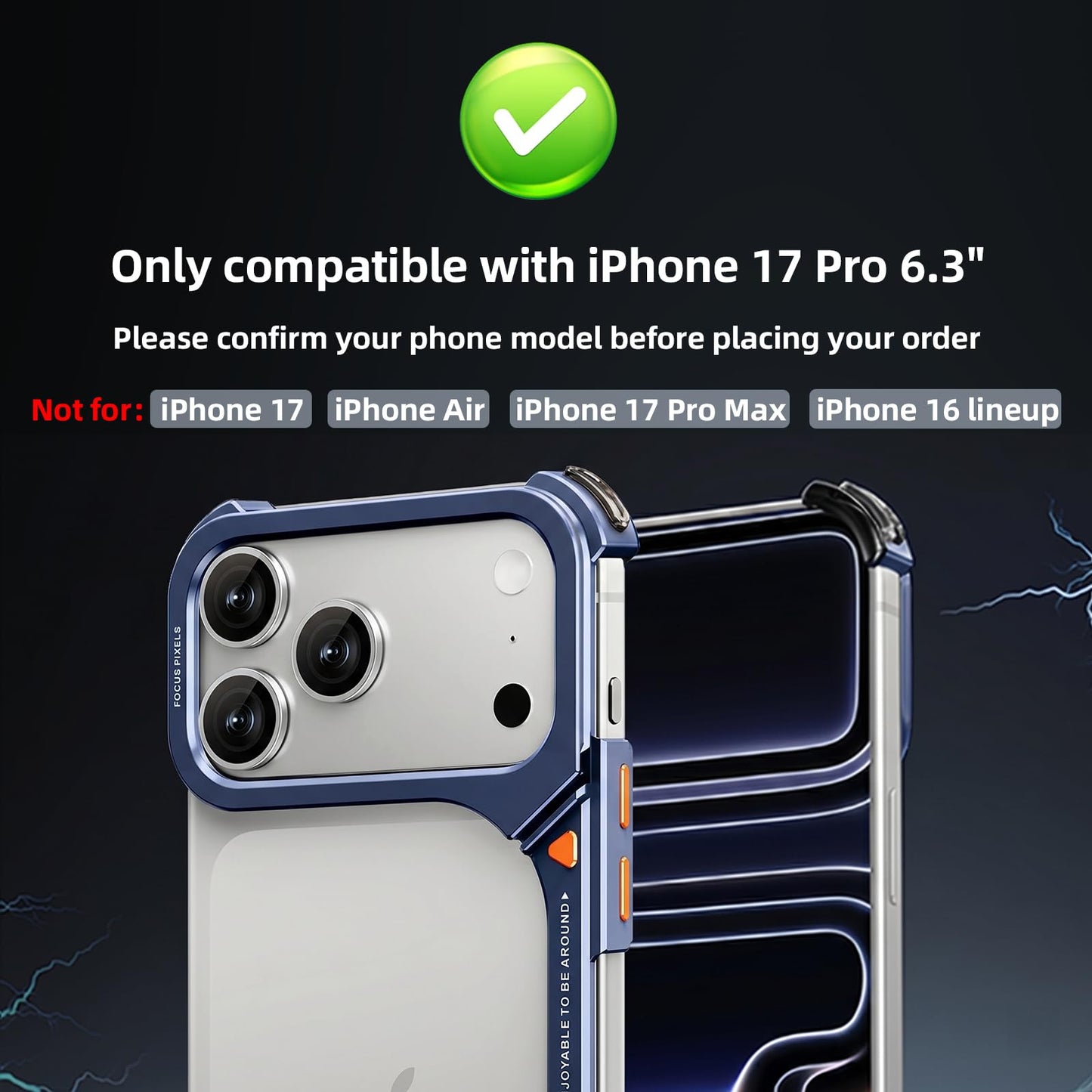 OATSBASF 9 Case for iPhone 17 Pro Bumper Case Metal
