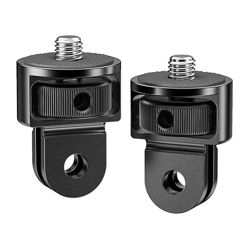 Starbea 2 Pieces Camera Tripod Mount for Gopro Adapter 360°Adjustable Aluminum Alloy Conversion Adapter for GoPro Hero, Insta360, Sjcam Action Cameras