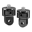 Starbea 2 Pieces Camera Tripod Mount for Gopro Adapter 360°Adjustable Aluminum Alloy Conversion Adapter for GoPro Hero, Insta360, Sjcam Action Cameras