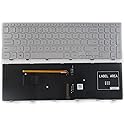 SUNMALL New Laptop Keyboard with Frame and Backlit Compatible with Dell Inspiron 15 7000 7537 P36F Series Silver US Layout