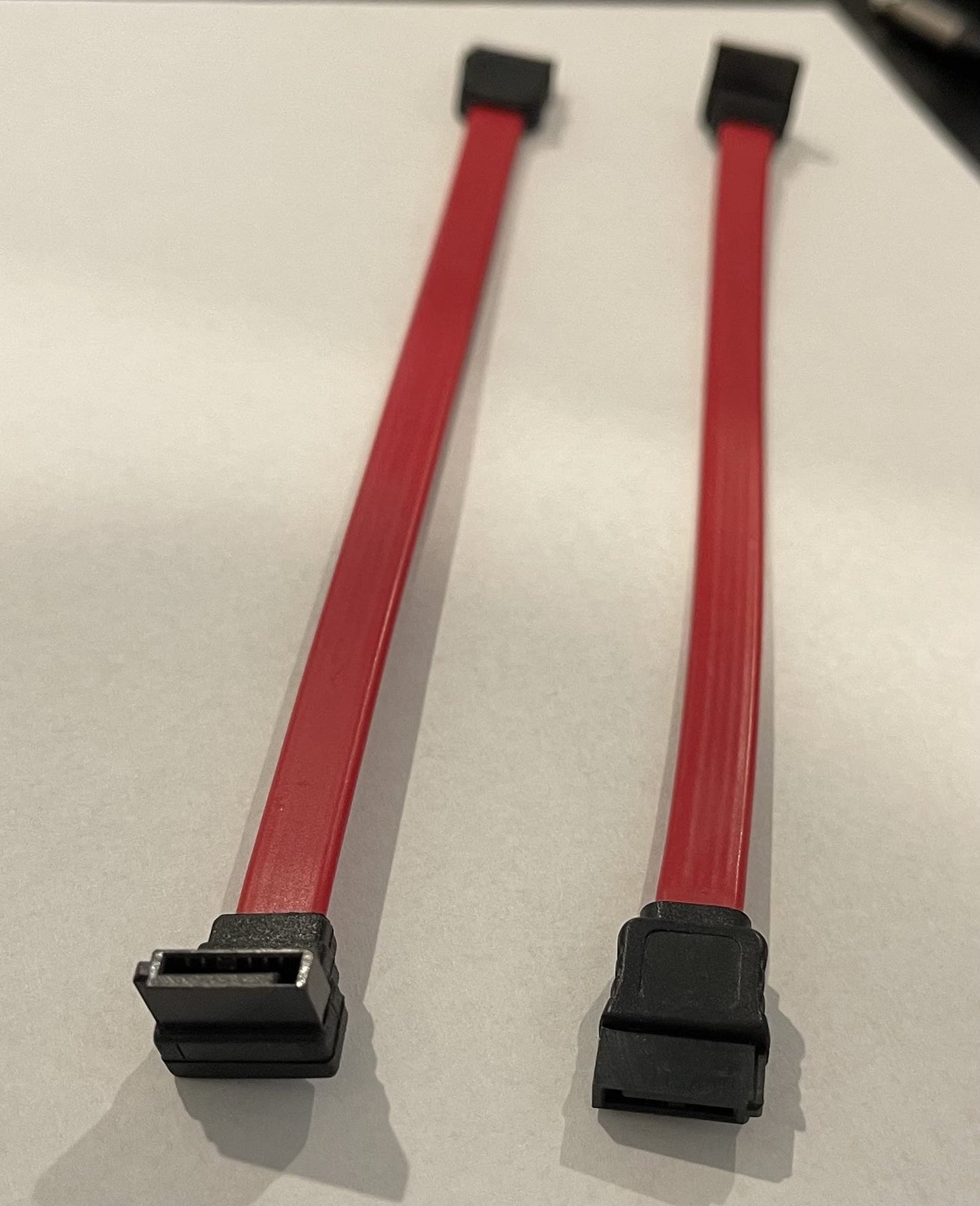 10 Pack 6" SATA Data Cable with 180-degree and Low Profile Right-Angle Connector