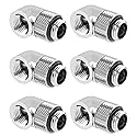 greenDracaena Dracaena.io 6 Pack G1/4" 90° Rotary 360° Swivel Fitting, Male to Female Extender Adapter for PC Water Cooling Loop, Computer Liquid