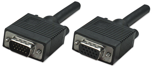 Manhattan SVGA Extension Cable HD15m to HD15 (Female) 1.8m (6 ft.) Black(Black) 309011