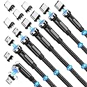 Bojianxin Magnetic Charging Cable 540° Rotation?7-Pack, 1.6ft/3.3ft/3.3ft/6.6ft/6.6ft/10ft/10ft, 3 in 1 USB C Magnetic Phone Charger Cable Compatible