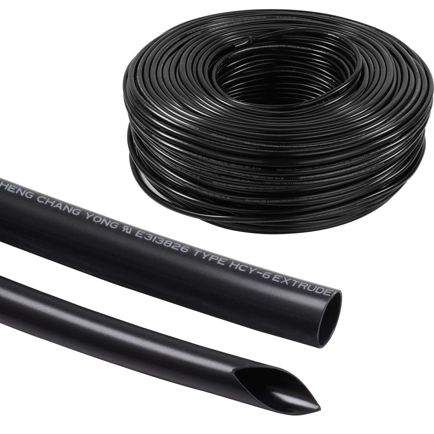 SUNNAREPOON Black Wire Harness Tubing, Car Unshrinkable Insulation Cord Sleeve for Wire Shielding Sheathing Organizer/Protection/Covering (1/4''(7MM)